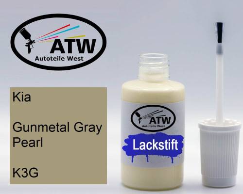 Kia, Gunmetal Gray Pearl, K3G: 20ml Lackstift, von ATW Autoteile West.